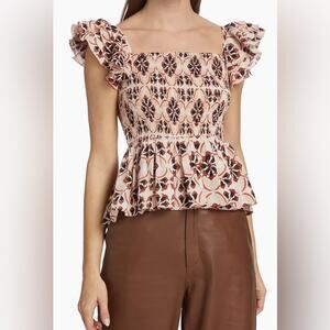 Mille Athena Smocked Peplum Top Size L